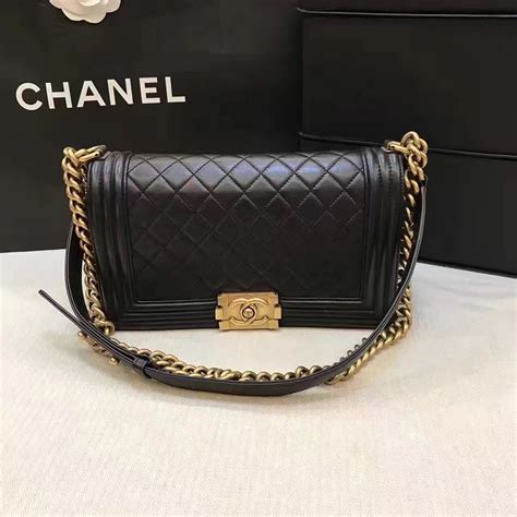 chanel le boy black hardware